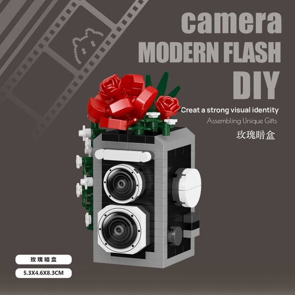 Retro camera Building Kit Construction Model Building Blocks Set Collectible Gift Idea Set for Adults and Teen Boy and girl Toy