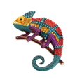 Multi Blue Color Retro chameleon animal brooch, multi-color alloy brooch, inlaid with ...