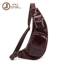 Retro chest bag, casual and fashionable crossbody men's bag, first-layer cowhide leather outdoor genuine leather men's shoulder bag, personalized trendy backpack