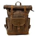 thumbnail image 1 of Retro contrast color waterproof rucksack,Green, 1 of 2