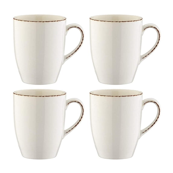 Retro dia.3.25" h:4.25" 11 oz. Round Decorated Porcelain Mug (Set of 4)