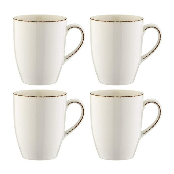 Retro dia.3.25" h:4.25" 11 oz. Round Decorated Porcelain Mug (Set of 4)