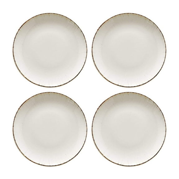 Retro dia.8.25" Round Decorated Porcelain Plate (Set of 4)