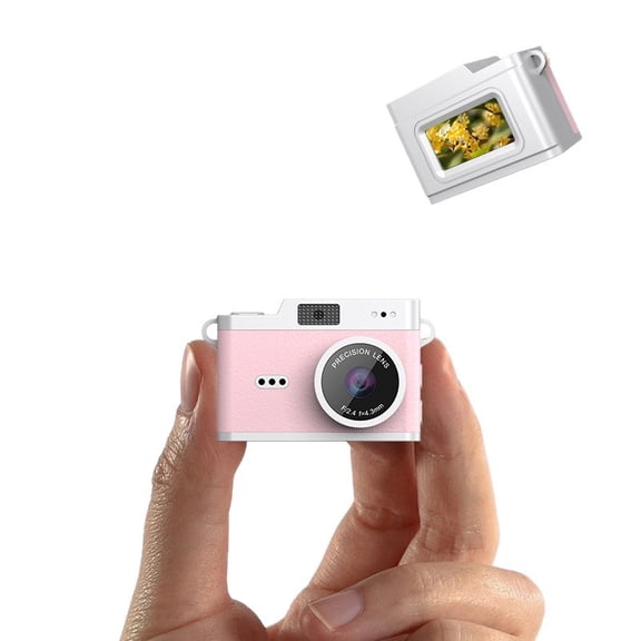 Retro digital camera, white mini thumb camera, portable school version, retro high-pixel digital camera capable of taking photos and recording videos