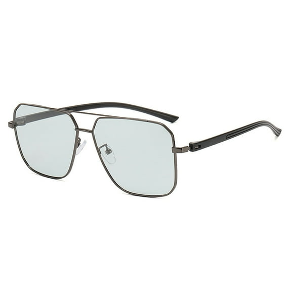 Retro double beam color-changing polarized sunglasses, made of TAC and metal