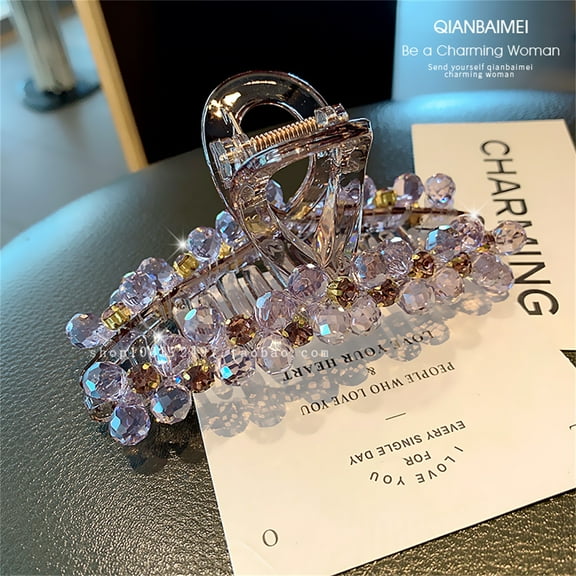 Retro elegant heavy crystal full diamond hair clip large shark clip updo firm grip clip new hair accessory trend