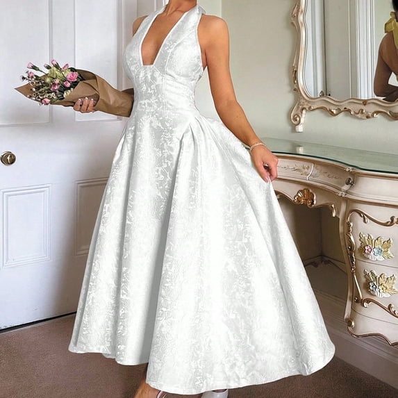 Retro embossed floral V-neck sleeveless maxi dress