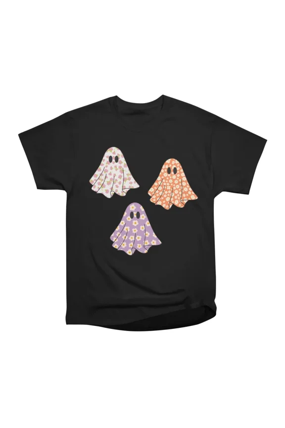 Retro floral ghosts T-Shirt Tee Gift For Him Merch For Her Apparel For Friend