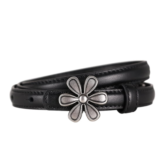 Retro flower buckle belt women's genuine leather cowhide fashion versatile decorative jeans pin buckle belt accessories new