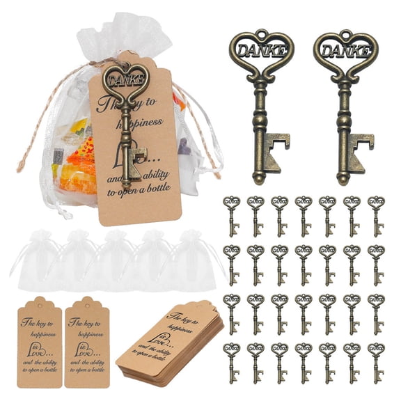 Retro for Key Bottle Openers Bridal Shower Party Favors Wedding Guest Gift Vintage Skeleton Keys Bouquet Souvenir Gift 5