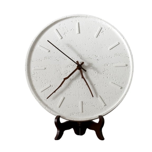 Retro minimalist clock wall mounted silent cave stone battery power