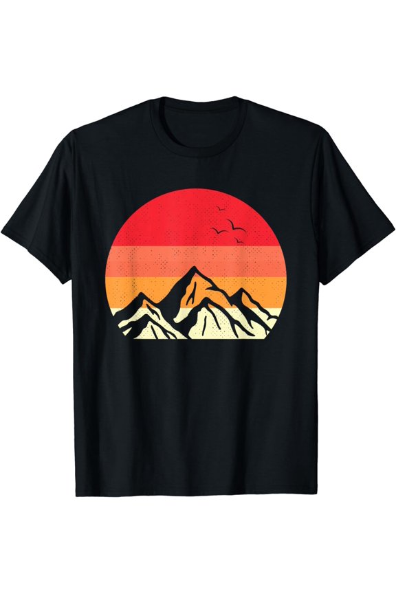 Retro mountain sunset vintage landscape T-Shirt
