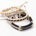 thumbnail image 1 of Retro multi-layered alloy wood bead leather bracelet, 1 of 5