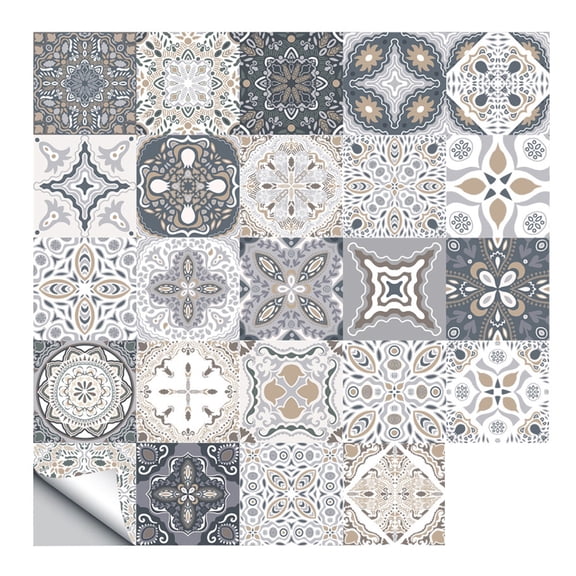 Retro pattern ceramic tile stickers kitchen bathroom simulation brick self adhesive wall stickers