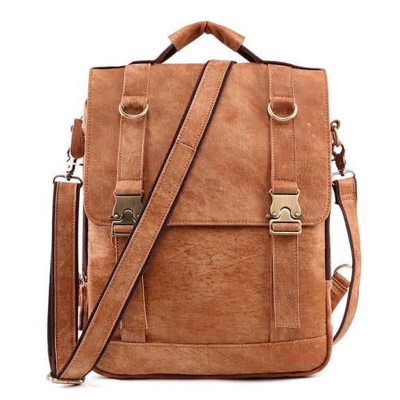 Retro portable messenger computer bag,Matte brown