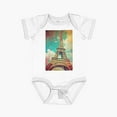 thumbnail image 1 of Retro poster "Eiffel Tower" Short Sleeve Baby One-Piece - 2167, 1 of 3