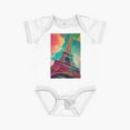 thumbnail image 1 of Retro poster "Eiffel Tower" Short Sleeve Baby One-Piece - 2189, 1 of 3