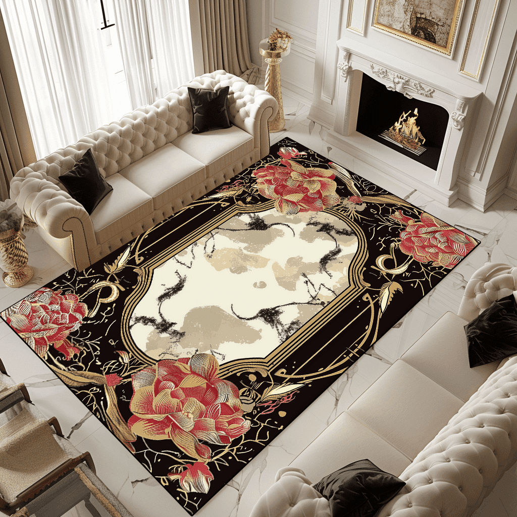 Parlour Rug Retro ration Home Rugs for Living Room European Style Carpets Parlour ...