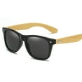 thumbnail image 1 of Retro rice nail sunglasses European and American fashion trend sunglasses, made of PC and wood - black, 1 of 5