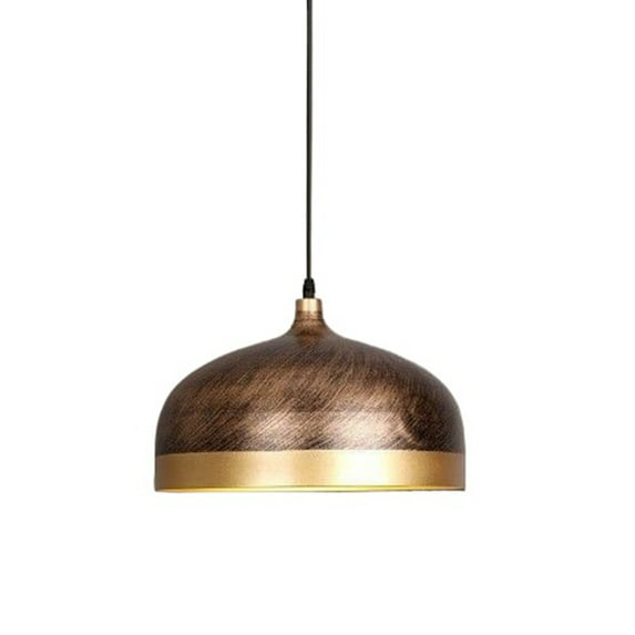 Retro rustic metal pendant lamp for kitchen island, vintage industrial style pendant light fixture for over sink, single farmhouse pendant lighting, antique rust iron dining room ceiling chandelier