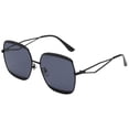thumbnail image 1 of Retro square hollow sunglasses fashion trend big frame sunglasses, made of PC and metal - black, 1 of 5