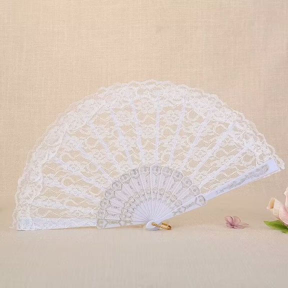 Retro style dark series hollow Lolita lace fan Chinese style cheongsam Hanfu folding fan dance dedicated