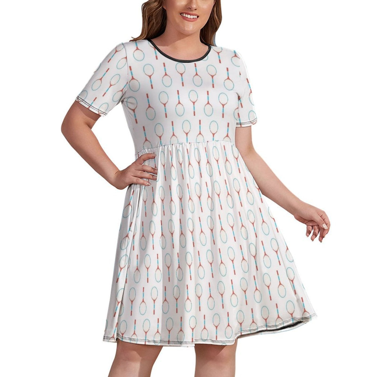 Retro tennis racket sports pattern Dress birthday dresses for women