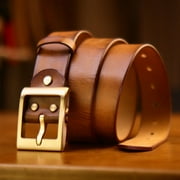 Retro thickened first-layer cowhide belt brass buckle belt hand-rubbed men's belt versatile casual business
