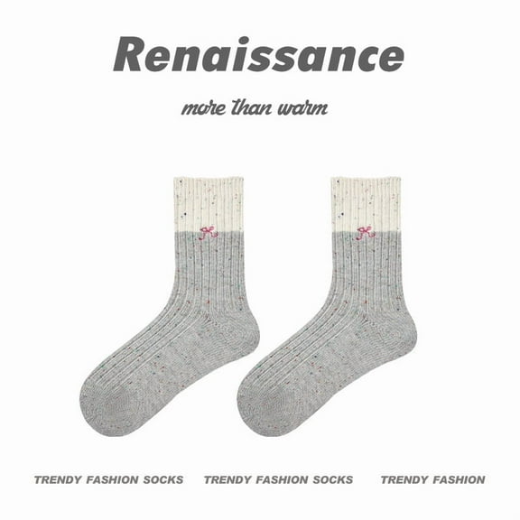Retro three-dimensional relief socks thin women's mid length tube socks