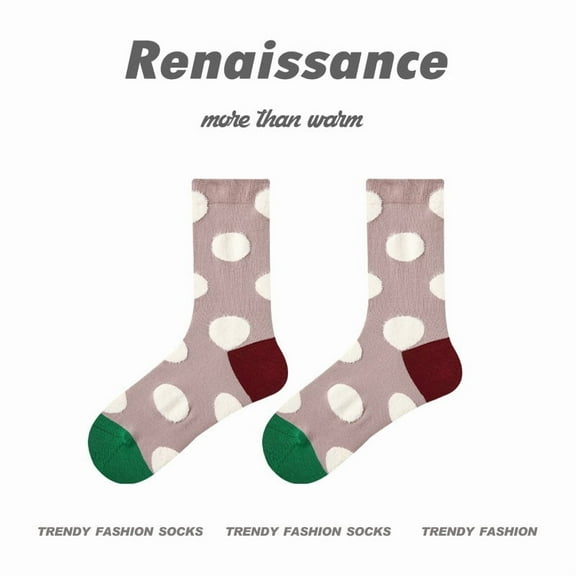 Retro three-dimensional relief socks thin women's mid length tube socks