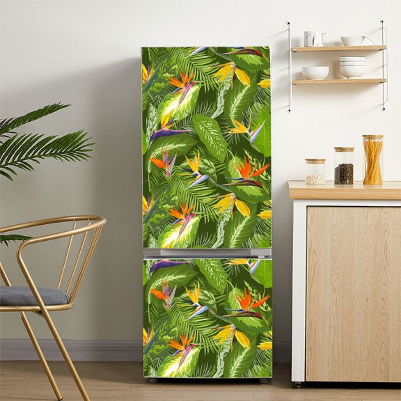 Retro tic Floral Blossoms Mural Sticker Kitchen Decoration Wallpaper Waterproof PVC Refrigerator Ren