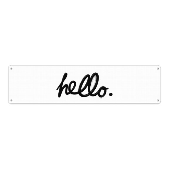 Retro tin signs 16*4 inches "hello." handwritten script Rustic Home Decor
