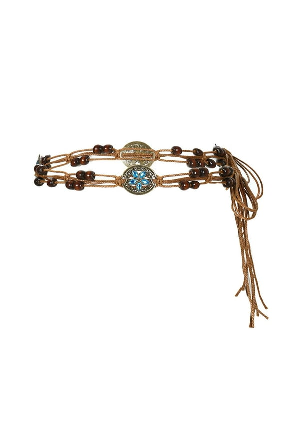 Retro versatile braided waist rope bohemian ethnic ch decorative waist Q6P2