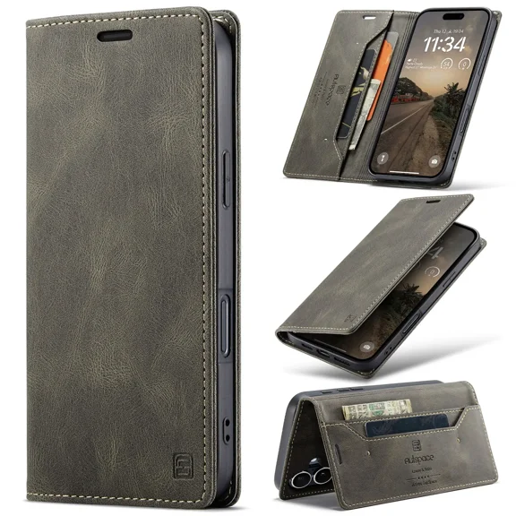 Retro wallet phone protective case, card holder bracket, built-in magnetic flip leather protective case, suitable for Samsung A53 5G phone case