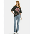 thumbnail image 1 of Retro women's T-shirt with rose pattern, 1 of 5