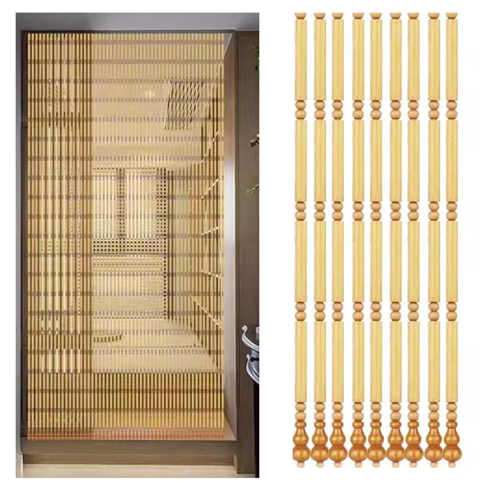 Retro wooden bead curtain, hanging room divider decorative curtains string curtain, decoration bead curtain for living room, bedroom