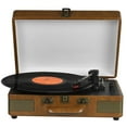 thumbnail image 1 of RetroAudio Record Player 3-Speed Bluetooth Portable Suitcase Record Player with Built-in Speakers, Brown, 1 of 6