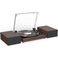 thumbnail image 1 of RetroAudio Record Player for Vinyl with External Speakers Belt-Drive Turntables for Vinyl Records Dual Stereo Speakers, Brown, 1 of 6