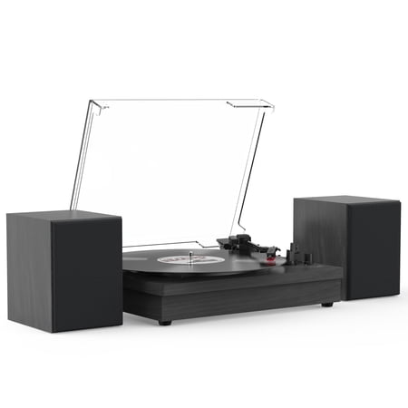 RetroAudio Vinyl Record Player with Two Stereo Speakers, Vintage Bluetooth Turntable Support 3 Speed 3 Size Playback, AUX Headphone Input & RCA Out, Black price history and forecast - RetroAudio W05