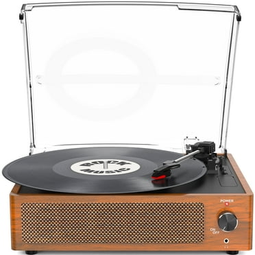 RetroAudio Vinyl Record Player Wireless Audio Turntable for Vinyl Records Supports 3 Speeds, Orange