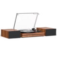 thumbnail interactive-video image 1 of RetroAudio Vinyl Record Player with External Speakers, 3-Speed Turntable for Vinyl Albums with Auto off and Bluetooth Playback, Vintage Red, 1 of 14