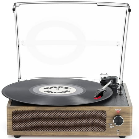 RetroAudio Vinyl Record Player with Speaker Vintage Bluetooth Wireless Turntable for Records, Light Green