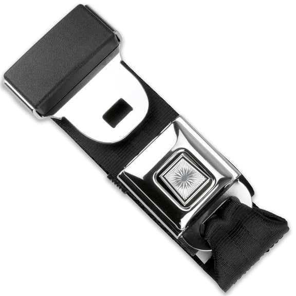 RetroBelt Black Pushbutton Lap Belt 75" 2-Point Seat Belt Safety Classic