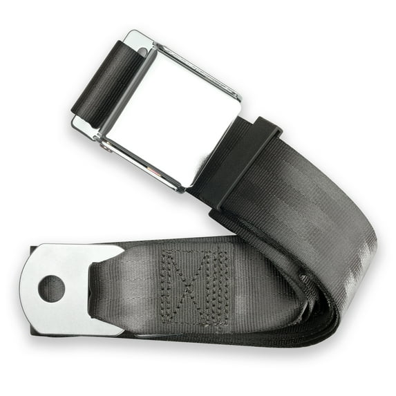 RetroBelt Charcoal Aviation Lap Belt 75" No Hardware Safety Seatbelt Classic