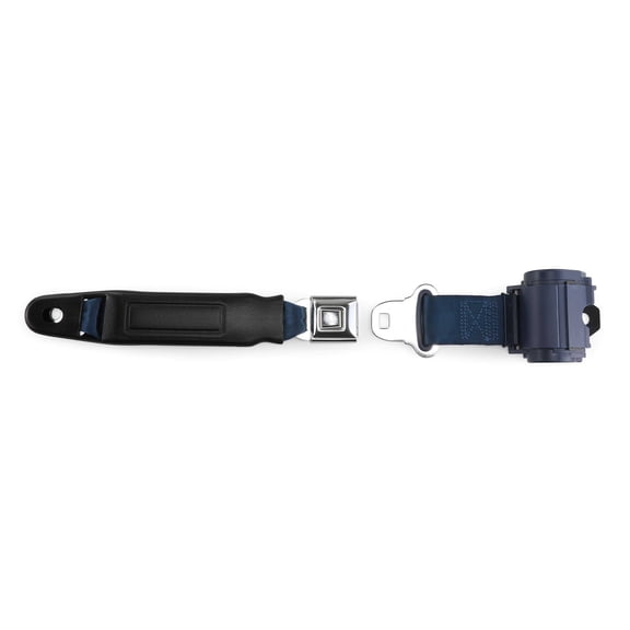 RetroBelt Dark Blue Pushbutton Retractable Lap Seat Belt Bucket Seat