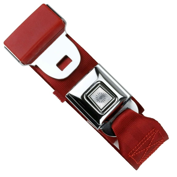 RetroBelt Dark Red Push Button Lap Belt 75" With Hardware