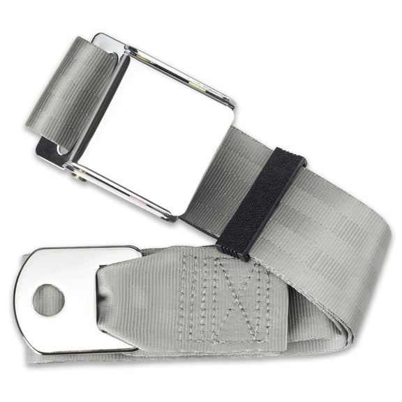RetroBelt Silver Aviation Lap Belt 75" 2-Point Safety Seatbelt Classic