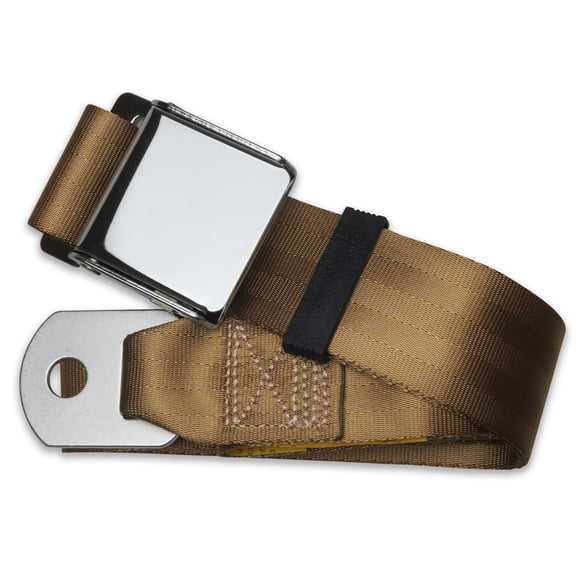 RetroBelt Tan Aviation Lap Seat Belt 75" 2-Point Seatbelt Safety Classic