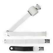 RetroBelt White 20" Push Button 3-Point Shoulder Safety Seat Belt - Bench Seat