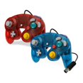 thumbnail image 1 of RetroFam 2 Pack Gamecube Controller for Gamecube Gaming Console, Transparent Blue + Transparent Red, 1 of 5